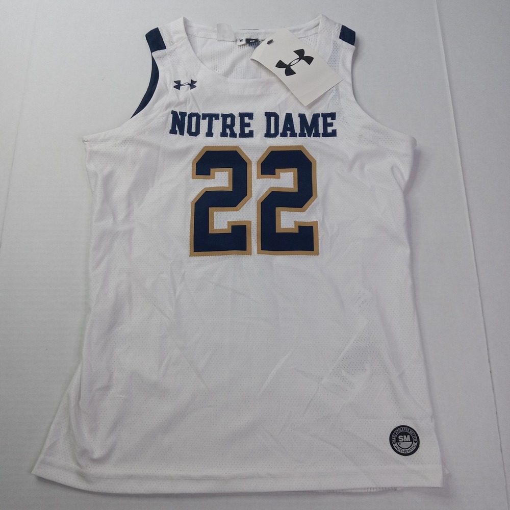 Under Armour Notre Dame Fighting Irish Women Small Basketball Jersey White Game